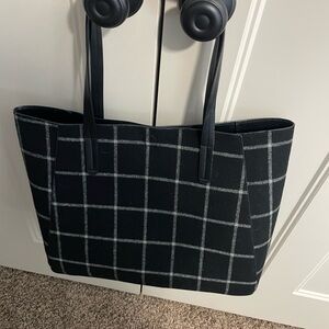 Black Checkered Tote Bag